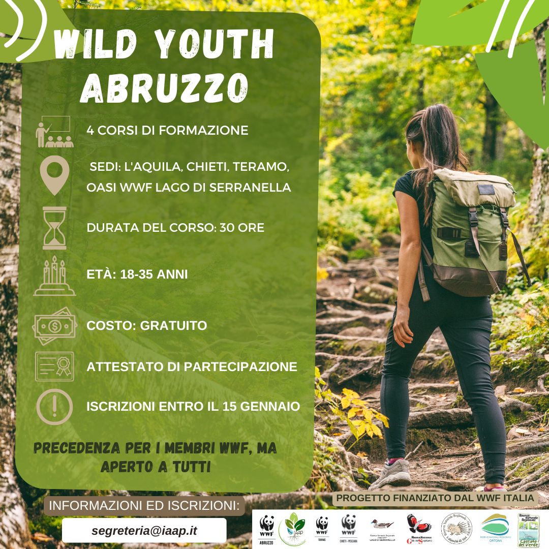 Locandina corsi formazione Wild Youth Abruzzo